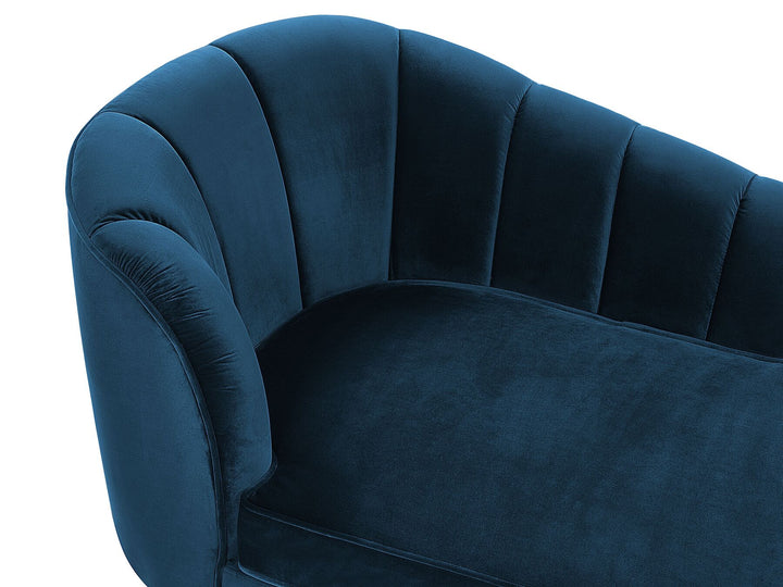 Allier Left Hand Velvet Chaise Lounge Navy Blue