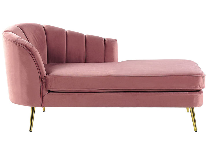 Allier Left Hand Velvet Chaise Lounge Pink