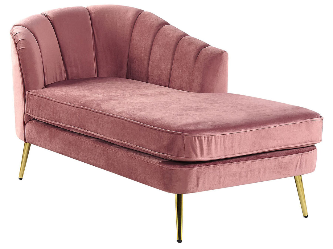 Allier Left Hand Velvet Chaise Lounge Pink