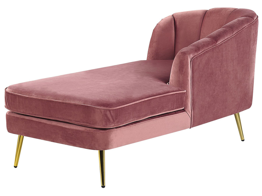 Allier Left Hand Velvet Chaise Lounge Pink