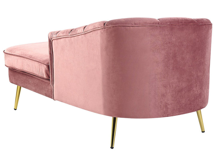 Allier Left Hand Velvet Chaise Lounge Pink