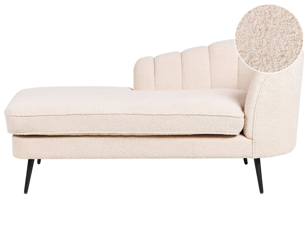 Allier Right Hand Boucle Chaise Lounge Light Beige