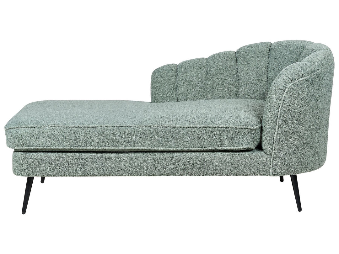 Allier Right Hand Boucle Chaise Lounge Green