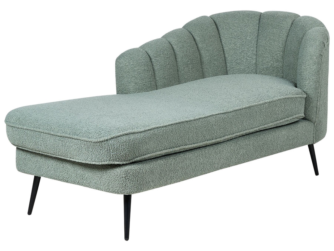 Allier Right Hand Boucle Chaise Lounge Green