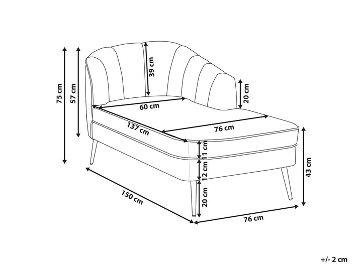 Allier Right Hand Boucle Chaise Lounge Off-White