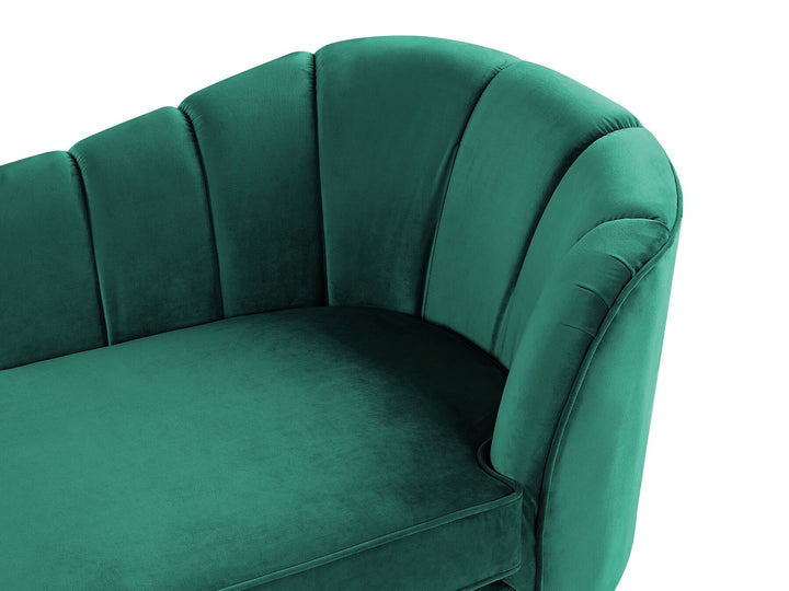 Allier Right Hand Velvet Chaise Lounge Emerald Green