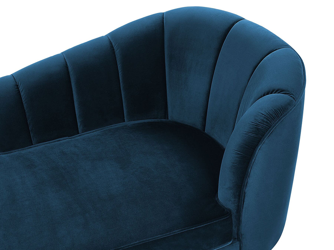 Allier Right Hand Velvet Chaise Lounge Navy Blue