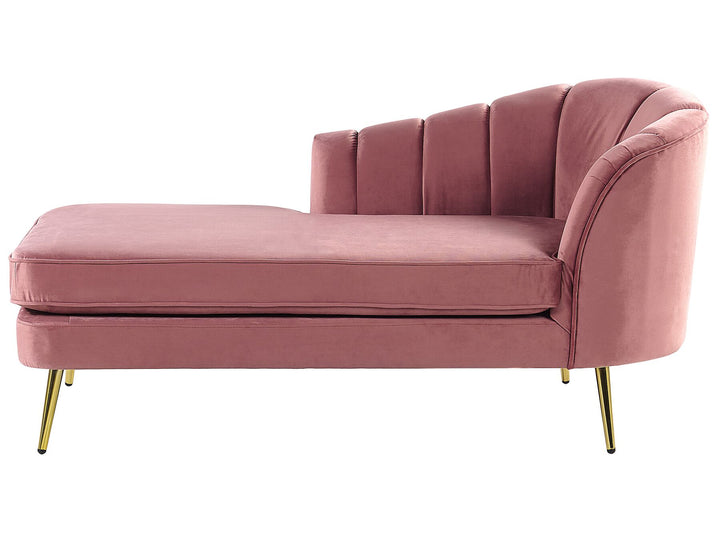 Allier Right Hand Velvet Chaise Lounge Pink