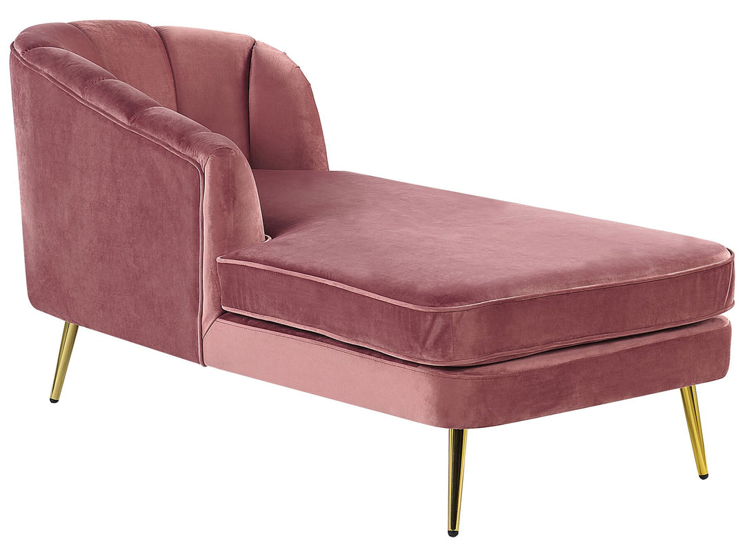 Allier Right Hand Velvet Chaise Lounge Pink