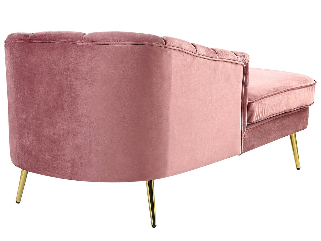 Allier Right Hand Velvet Chaise Lounge Pink