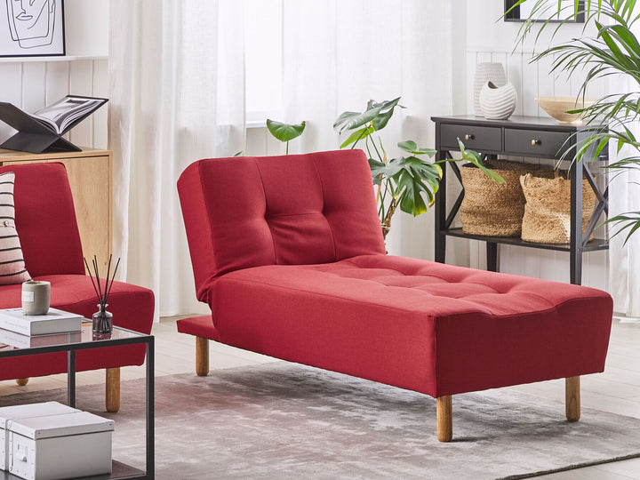 Alsten Fabric Chaise Lounge Red