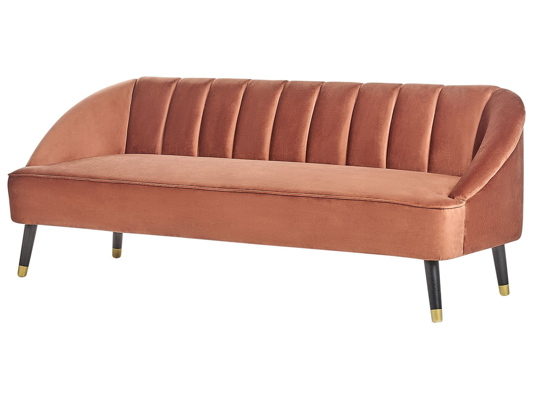 Alsvag 3 Seater Velvet Sofa Golden Brown