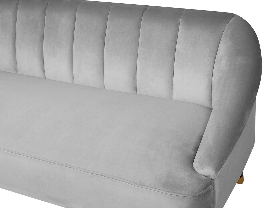 Alsvag 3 Seater Velvet Sofa Light Grey