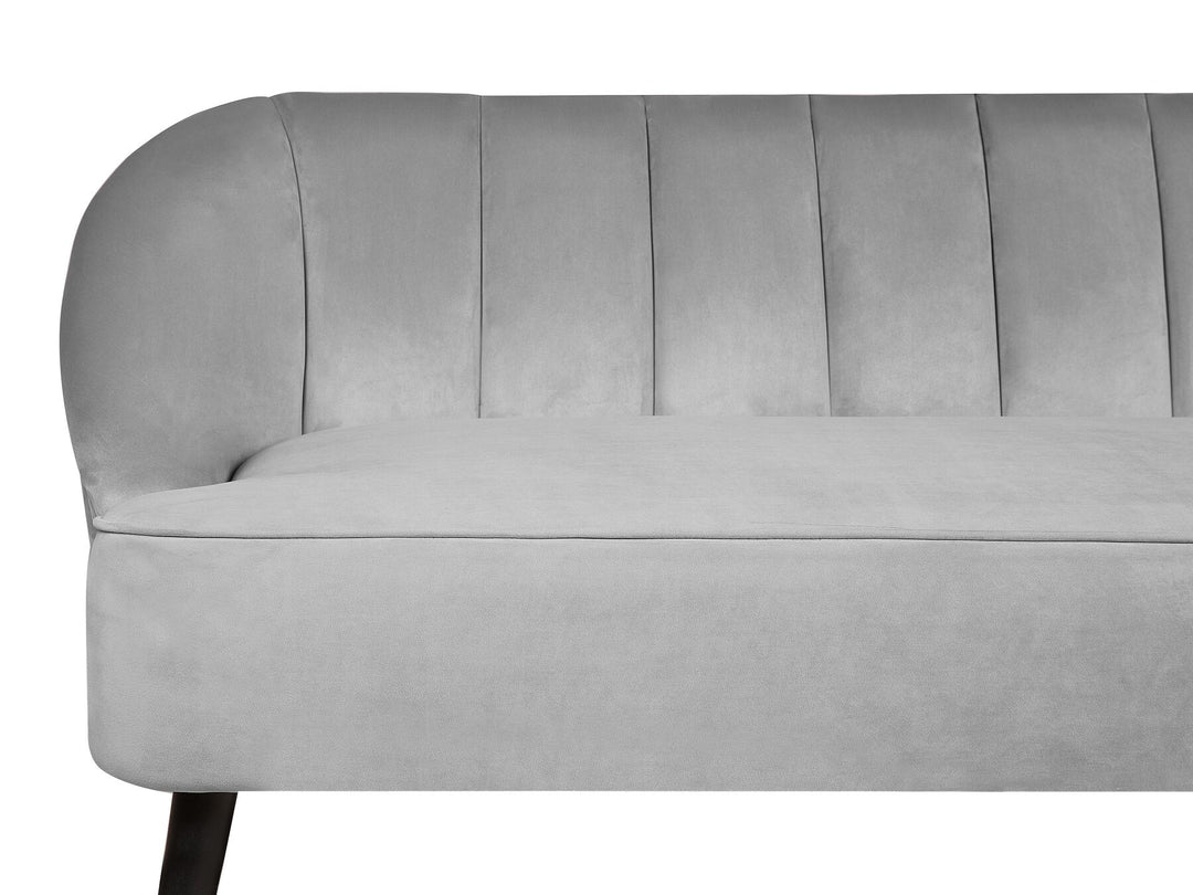 Alsvag 3 Seater Velvet Sofa Light Grey