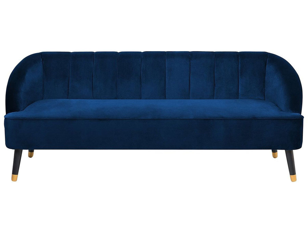 Alsvag 3 Seater Velvet Sofa Navy Blue