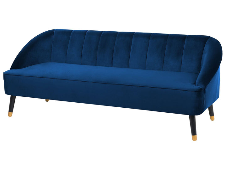 Alsvag 3 Seater Velvet Sofa Navy Blue