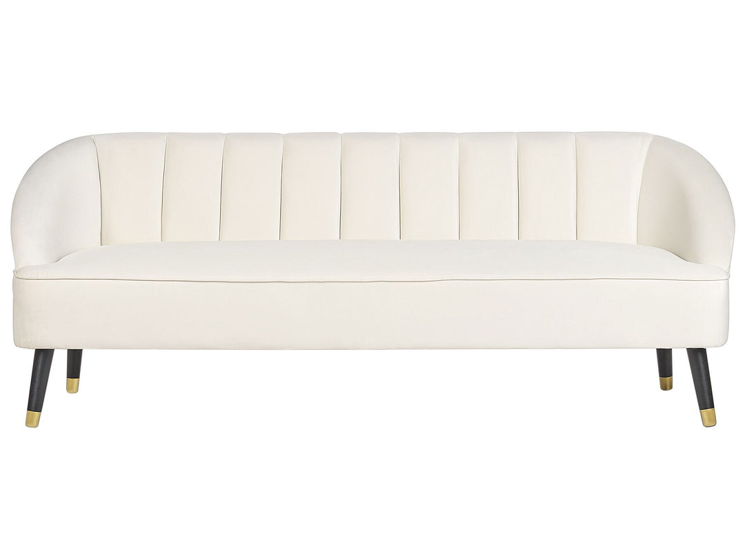 Alsvag 3 Seater Velvet Sofa Off-White