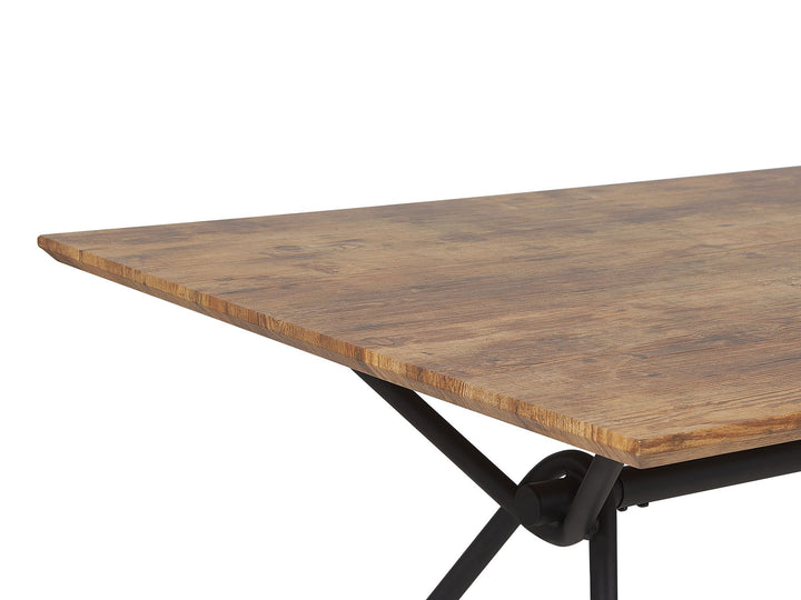 Deerfiled Dining Table 160 x 90 cm Dark Wood with Black