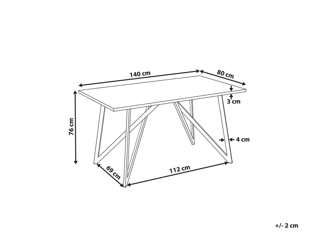 Molene Dining Table 140 x 80 cm Black