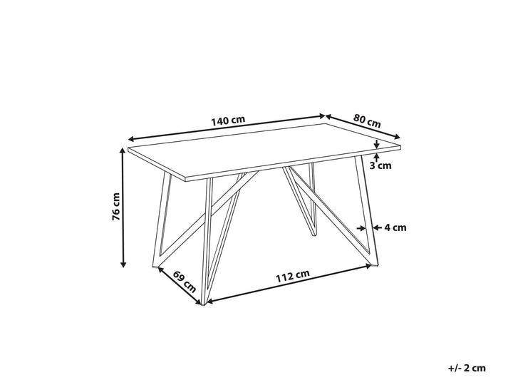 Molene Dining Table 140 x 80 cm Black