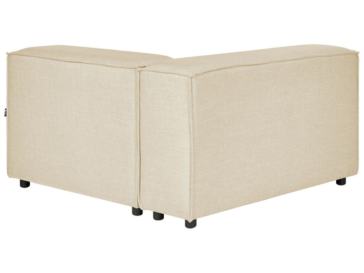 Aprica Left Hand 2 Seater Modular Linen Corner Sofa Beige