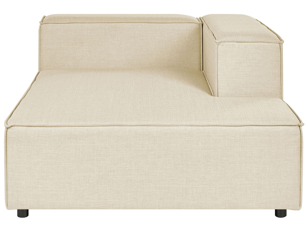 Aprica Left Hand 2 Seater Modular Linen Corner Sofa Beige