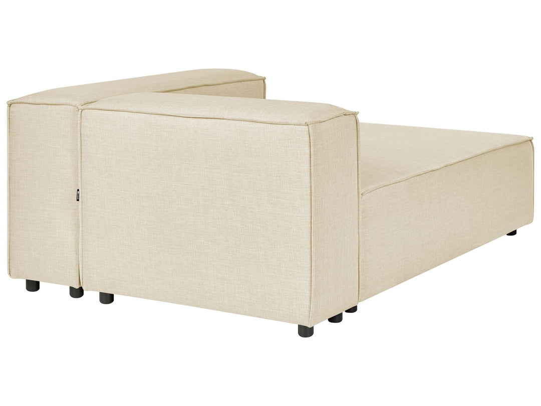 Aprica Left Hand 2 Seater Modular Linen Corner Sofa Beige