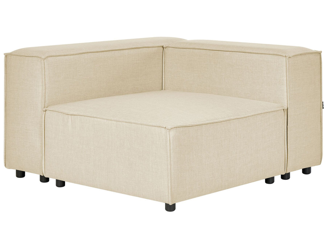 Aprica Left Hand 2 Seater Modular Linen Corner Sofa Beige