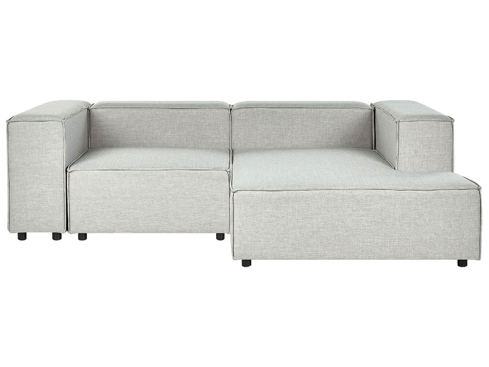 Aprica Left Hand 2 Seater Modular Linen Corner Sofa Grey