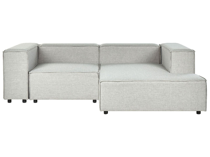 Aprica Left Hand 2 Seater Modular Linen Corner Sofa Grey