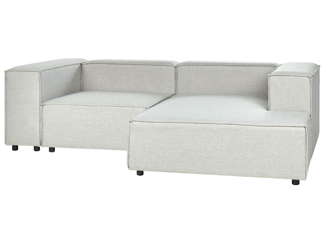 Aprica Left Hand 2 Seater Modular Linen Corner Sofa Grey