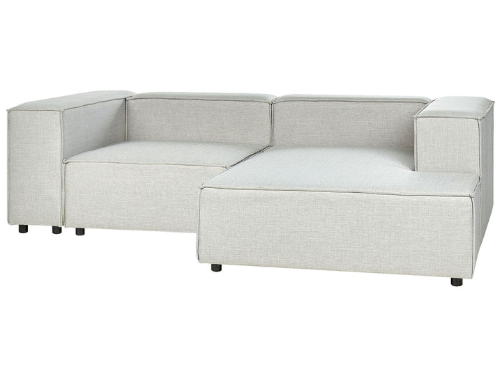 Aprica Left Hand 2 Seater Modular Linen Corner Sofa Grey