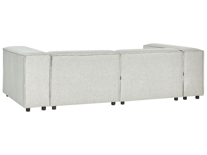 Aprica Left Hand 2 Seater Modular Linen Corner Sofa Grey