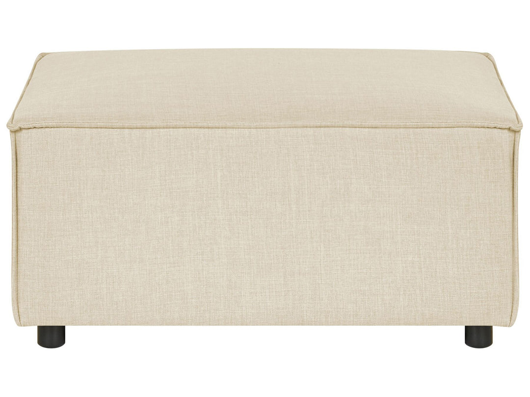 Aprica Left Hand 2 Seater Modular Linen Corner Sofa with Ottoman Beige