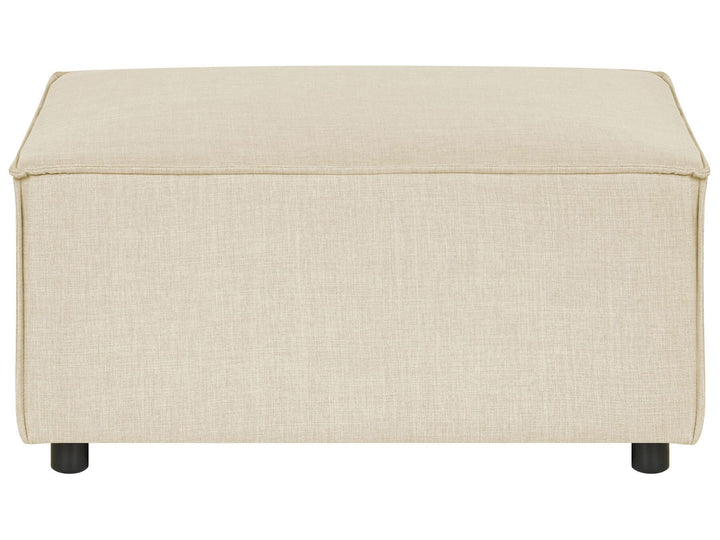 Aprica Left Hand 2 Seater Modular Linen Corner Sofa with Ottoman Beige