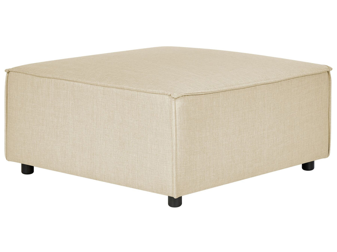 Aprica Left Hand 2 Seater Modular Linen Corner Sofa with Ottoman Beige