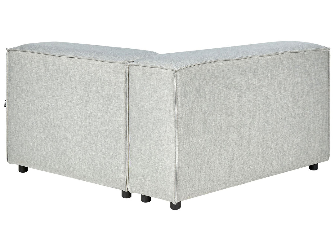 Aprica Left Hand 2 Seater Modular Linen Corner Sofa with Ottoman Grey