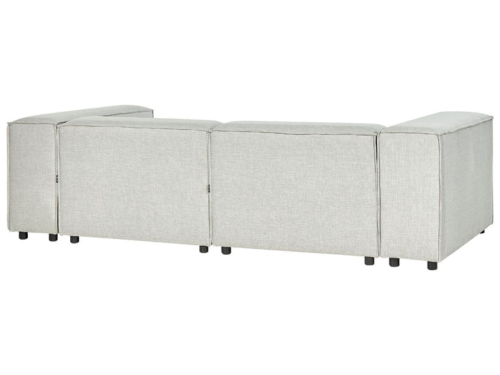 Aprica Left Hand 2 Seater Modular Linen Corner Sofa with Ottoman Grey