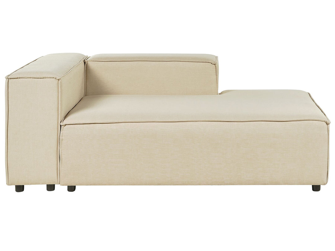 Aprica Left Hand Linen Chaise Lounge Beige