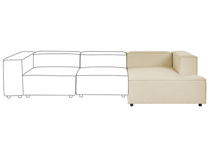 Aprica Left Hand Linen Chaise Lounge Beige