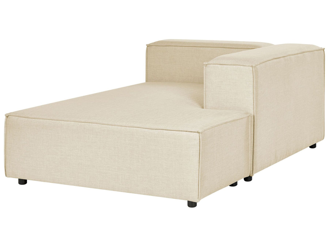 Aprica Left Hand Linen Chaise Lounge Beige