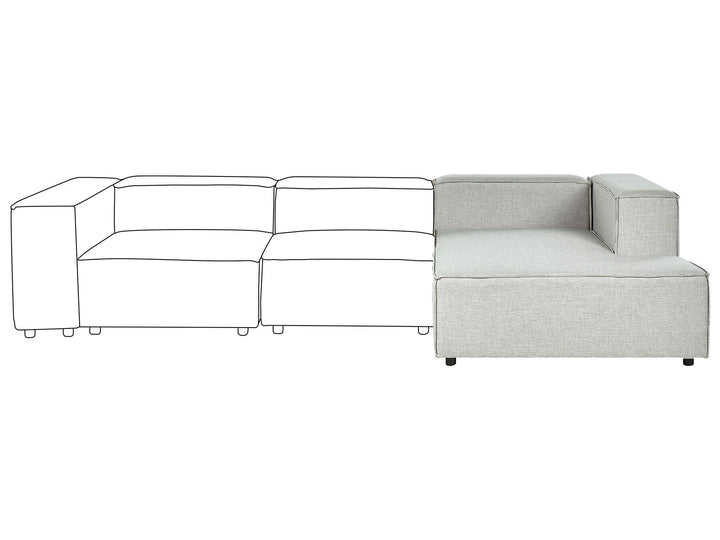 Aprica Left Hand Linen Chaise Lounge Grey