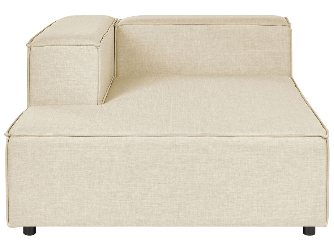 Aprica Right Hand 2 Seater Modular Linen Corner Sofa Beige