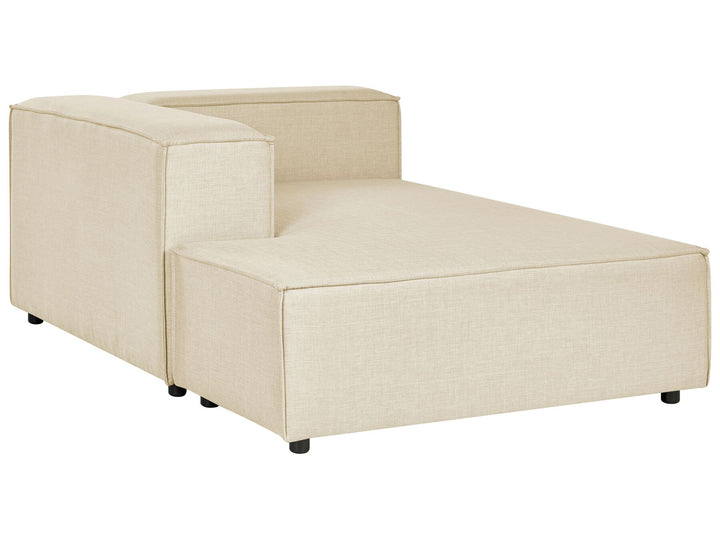 Aprica Right Hand 2 Seater Modular Linen Corner Sofa Beige