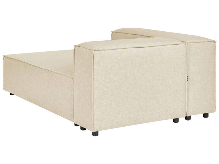 Aprica Right Hand 2 Seater Modular Linen Corner Sofa Beige