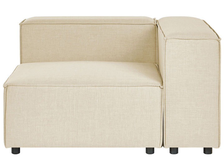 Aprica Right Hand 2 Seater Modular Linen Corner Sofa Beige