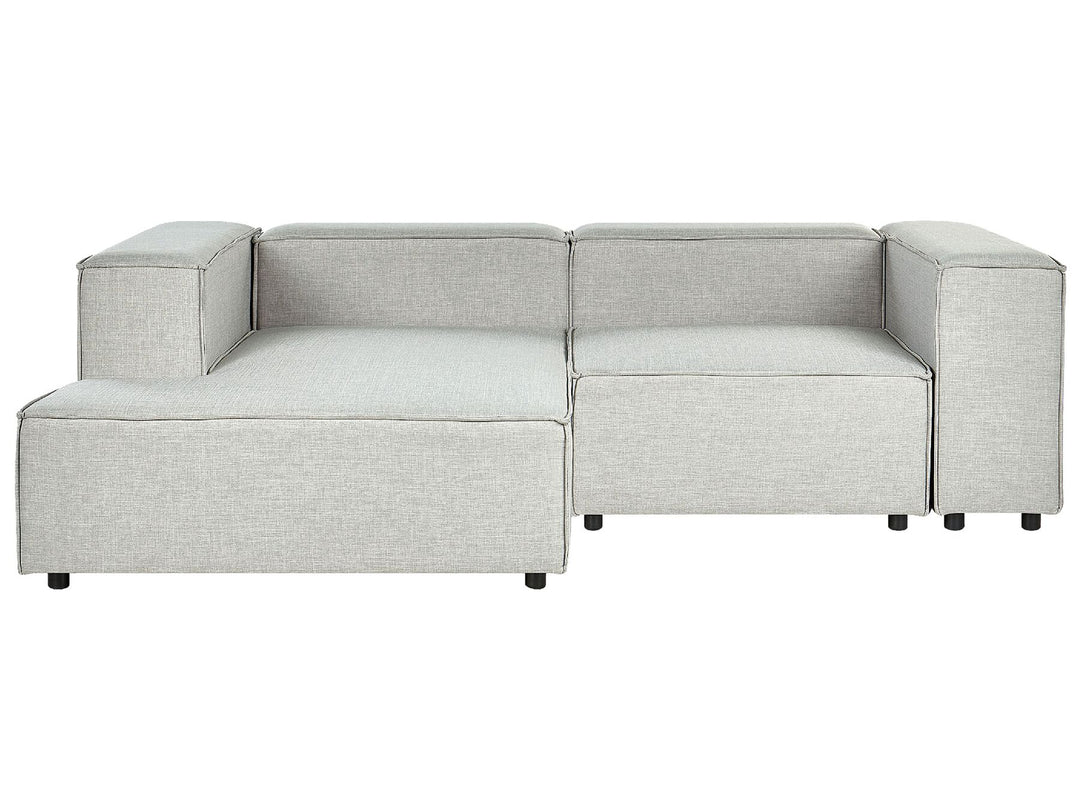 Aprica Right Hand 2 Seater Modular Linen Corner Sofa Grey