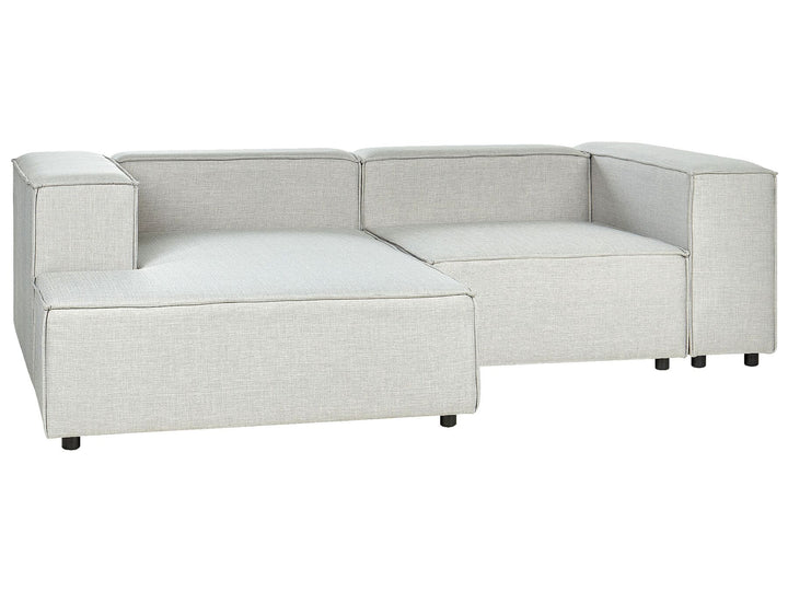 Aprica Right Hand 2 Seater Modular Linen Corner Sofa Grey