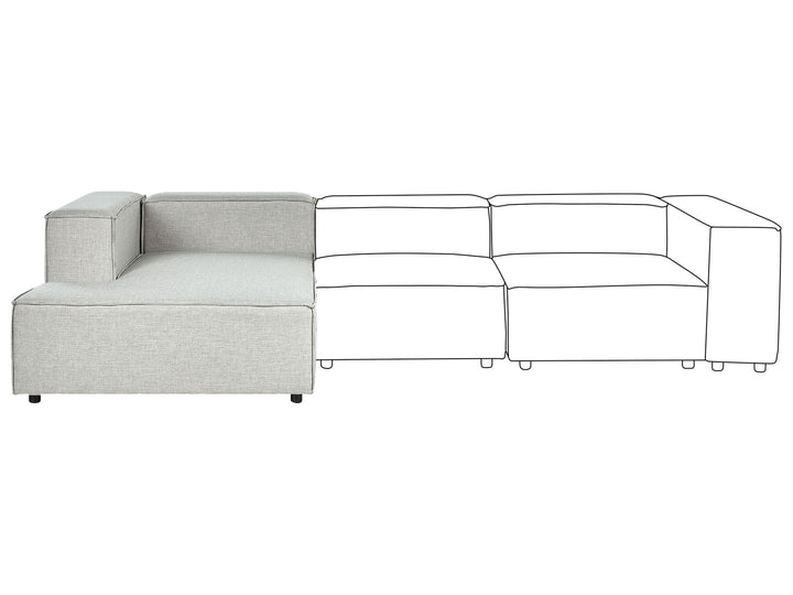 Aprica Right Hand Linen Chaise Lounge Grey