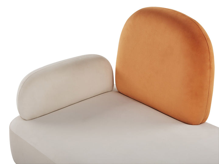 Arcey Left Hand Velvet Chaise Lounge Orange